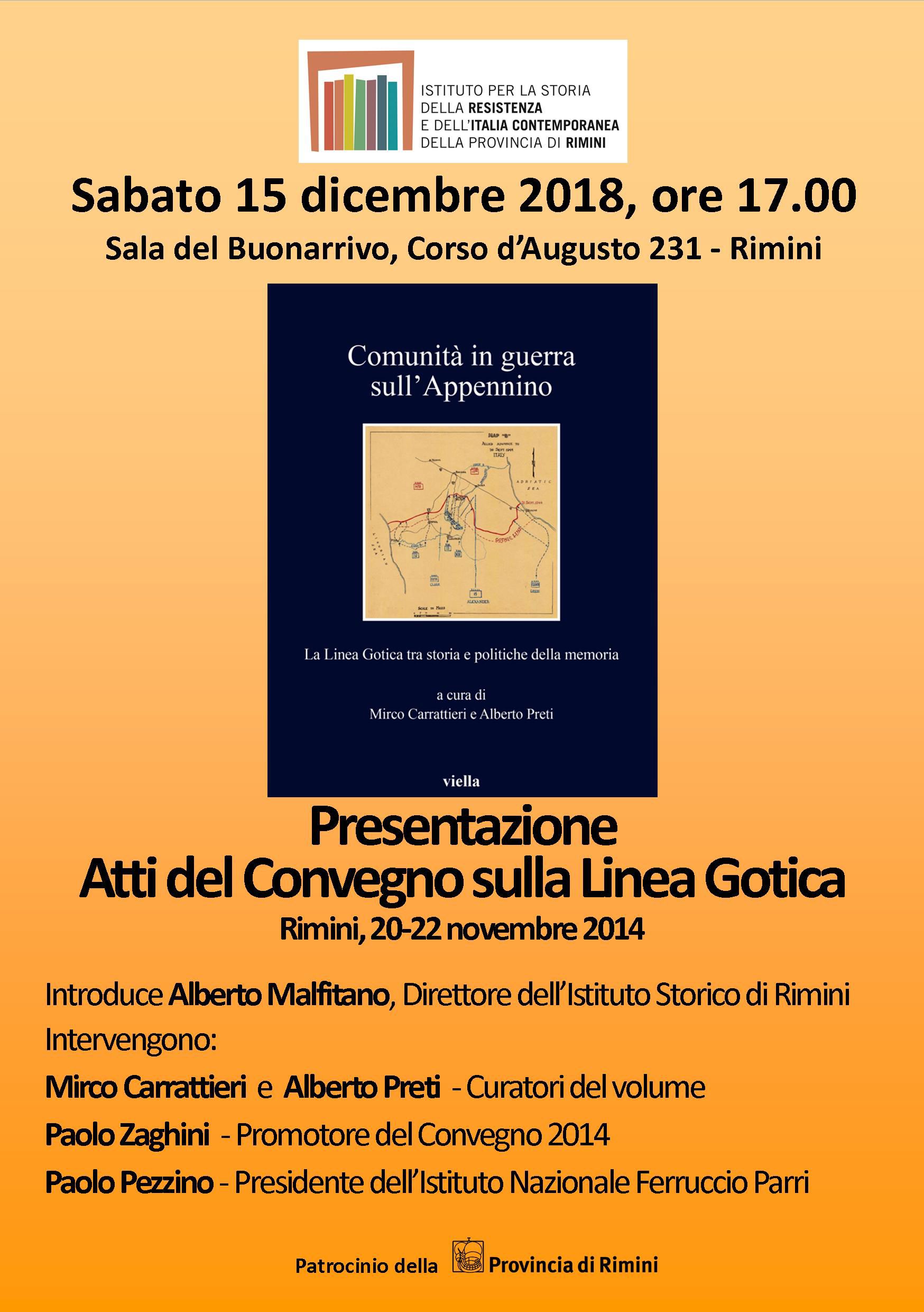 Presentazione Atti del Convegno sulla Linea Gotica - 15 Dicembre 2018
